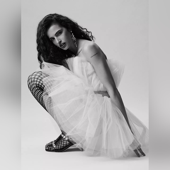 Bronx and Banco Strapless White Tulle Mini Dress - Picture 4 of 6